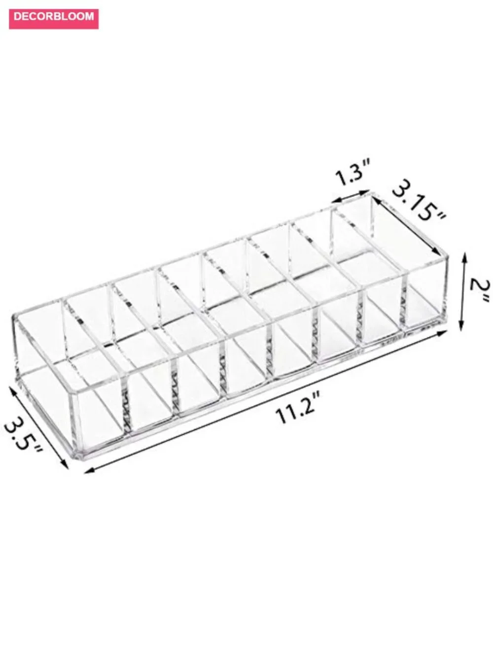 Clear Acrylic 8-Compartment Makeup Organizer Blush Eyeshadow Holder